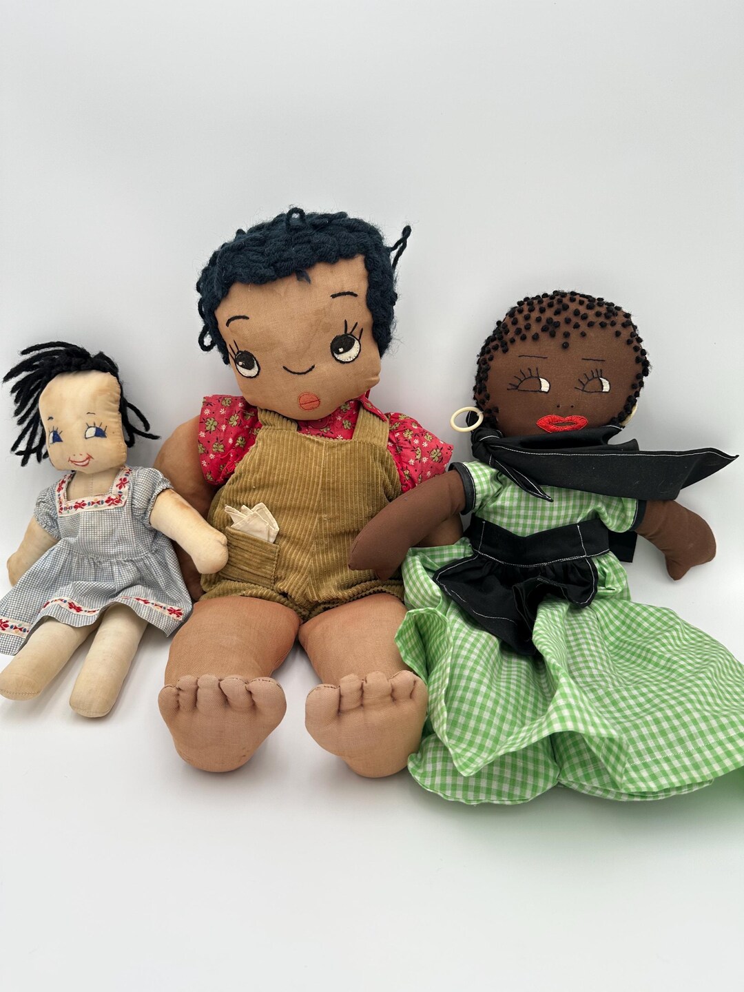 Vintage Handmade Folk Art Cloth Doll Lot Embroidered Folk Art Style - Etsy