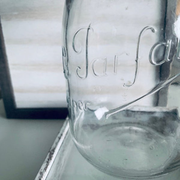 Le Parfait vintage French super mason jar / made in France / 1940s quart plus sealed gasket with bailer / decorative vintage piece