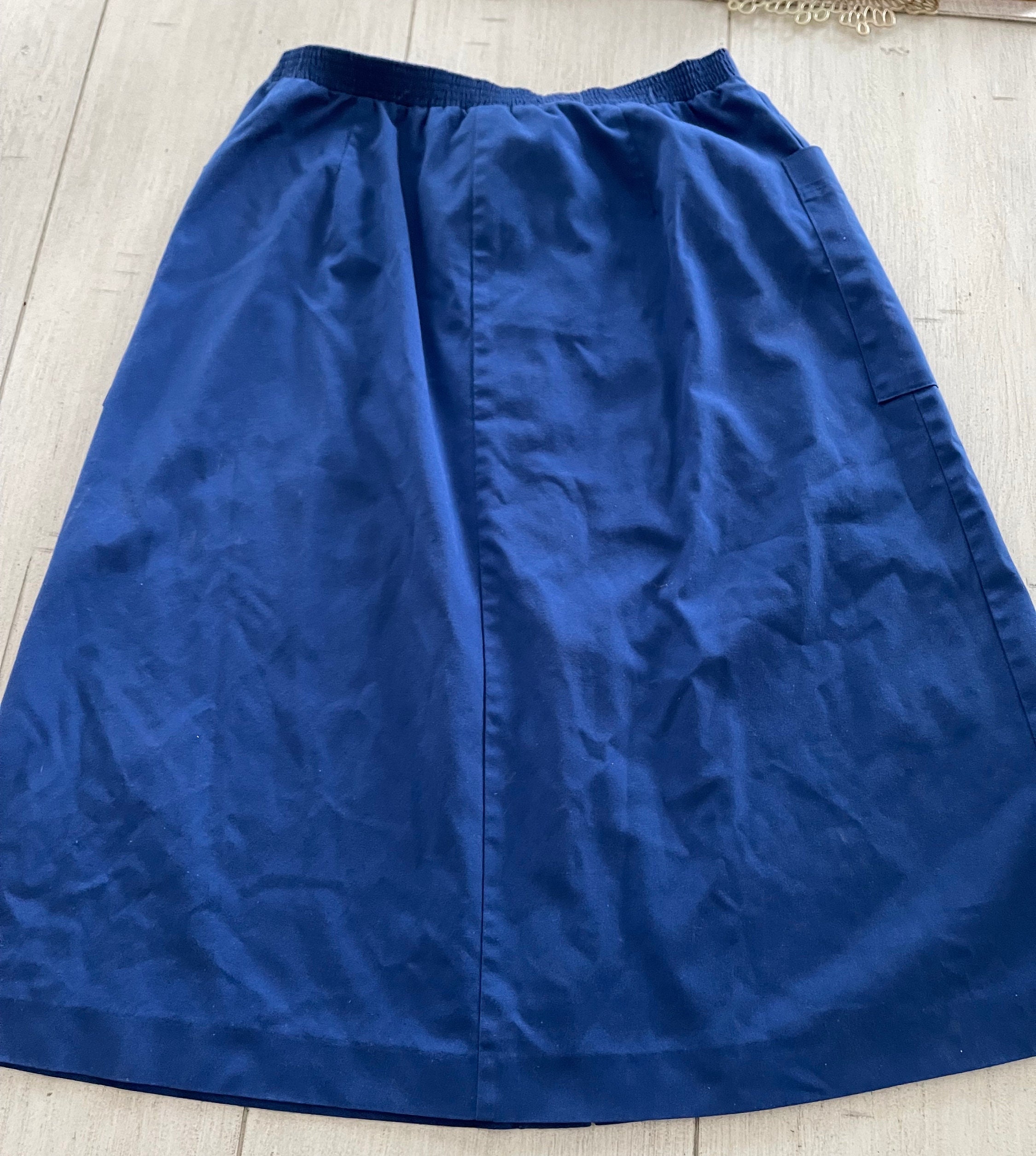 Vintage Koret Blue Front Snap Skirt Size 18 / Made in the USA Etsy