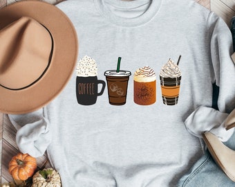 Fall Coffee Sweatshirt, Fall Sweater, Pumpkin Spice Sweatshirt, Cute Fall Sweater, Womens Fall Sweater, Coffee Sweatshirt, Unisex Plus size