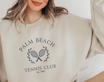 Tennis Club Sweatshirt, Vintage Palm Beach Crewneck Sweatshirt, Beach Club, Sweater, Palm Beach Shirt, Tennis Sweatshirt, South Florida