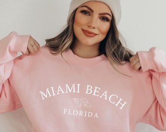 Miami Beach Sweatshirt, Miami Florida, Spring Break Crewneck, Aesthetic College Sweatshirt, Oversized Minimalist, Miami Bachelorette Shirt