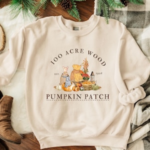 Cute Winnie the Pooh autumn sweater, Winnie the Pooh and friends,Winnie the Pooh pumpkin sweatshirt, Vintage Winnie the Pooh autumn crewneck