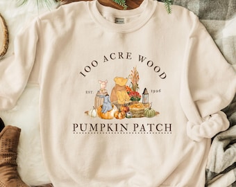 Cute Winnie the Pooh autumn sweater, Winnie the Pooh and friends,Winnie the Pooh pumpkin sweatshirt, Vintage Winnie the Pooh autumn crewneck