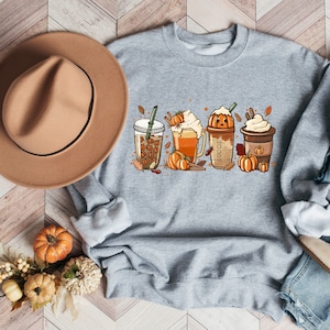 Fall Coffee Sweatshirt, Fall Sweater, Pumpkin Spice Sweatshirt, Cute Fall Sweater, Womens Fall Sweater, Coffee Sweatshirt, Unisex Plus size
