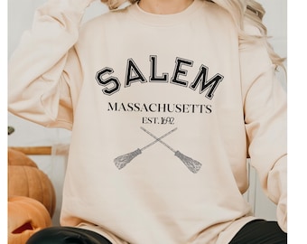 Salem Sweatshirt, Halloween Shirt, Fall Crewneck, Fall Sweatshirt, Salem Massachusetts Shirt, Spooky Shirt, Halloween Sweater, Spooky vibes