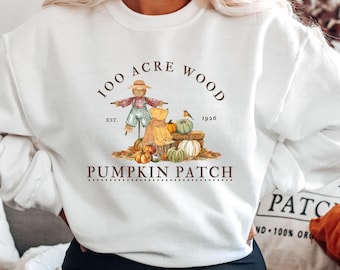 Cute Winnie the Pooh Fall Sweatshirt, Vintage Pooh Bear Autumn Crewneck, Custom Pumpkin Season Shirt, Cute Fall Outfit for Adults & Kids