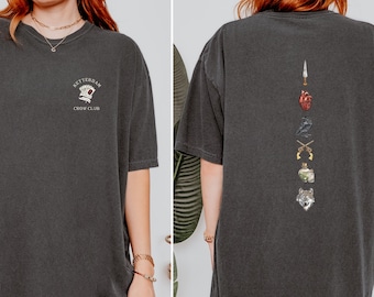 Six of Crows back print tshirt, No mourners No funerals, Ketterdam Crow Club oversized shirt, Kaz, Inej Ghafa, Nina Zenik, Jesper, Matthias