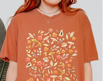 Camisa de hongos estéticos, camisa de hongos mágicos, camisa botánica, camisa de hongos, camisa Cottagecore, camiseta de hongos amantes de la naturaleza, camisa de hongos