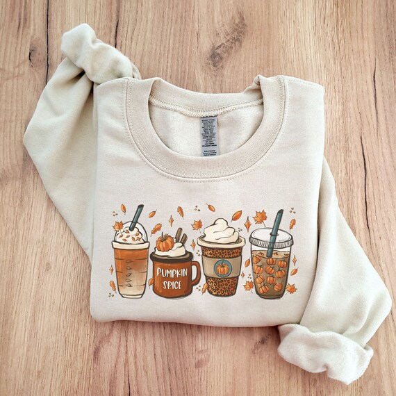 Fall Coffee Sweatshirt, Fall Crewneck Sweatshirt, Pumpkin Spice Sweatshirt, Cute Fall Sweater, Coffee Sweatshirt, Plus size Halloween