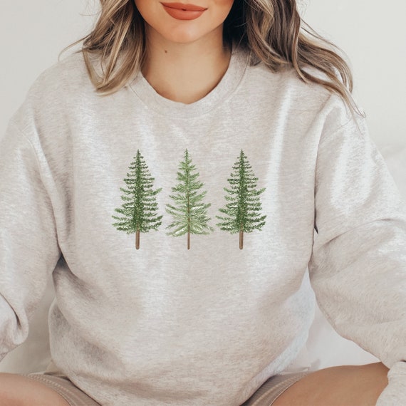 Pine Tree Sweatshirt, Evergreen Trees, Winter Sweatshirt, Nature Lover Gift, Camping Sweatshirt, Hiking Shirt, Christmas Tree Sweatshirt