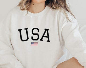 Sudadera de EE.UU., sudadera del 4 de julio, camisa de mujer del 4 de julio, sudadera de cuello redondo del 4 de julio, Día de la Independencia, camisa patriótica