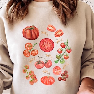 Tomaten Sweatshirt, Tomaten Mädchen Ästhetik, Tomaten Pullover, Geschenk für Gärtner, Tomaten Liebhaber, Vintage Obst & Gemüse Cottage Core Sweatshirt