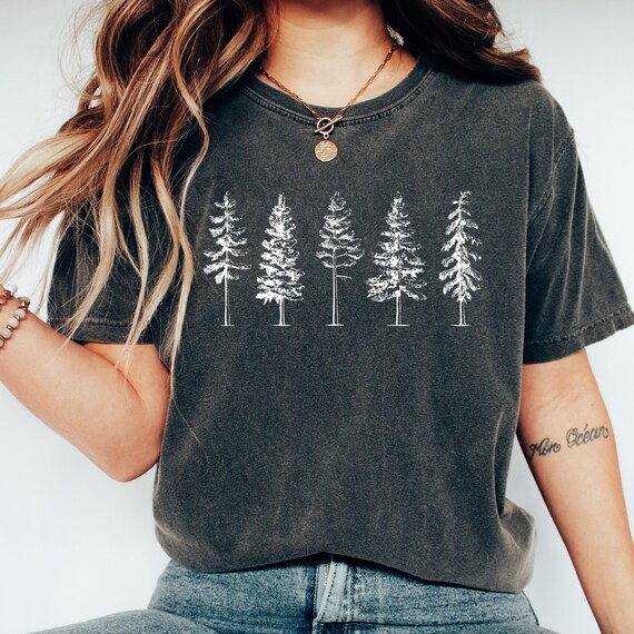 Evergreen Tree And Hiker Silhouette T-Shirt Evergreen Tree And Hiker Silhouette T-Shirt