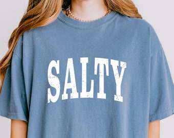 Camisa salgada, Stay Salty, camisa de praia, cores confortáveis, camisa inspirada no oceano, camiseta Always Salty, camisa tequila, camisa de surf Spring Break Tee