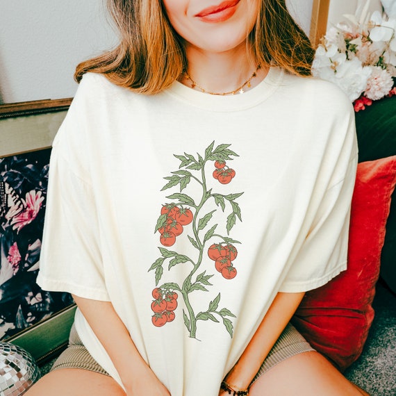 Tomato shirt, Veggie Shirt, Cottagecore Shirt, Tomato Girl, Foodie Gardener Gift, Vintage Fruit Vegetable Cottage Core Farmers Market Shirt