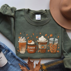 Fall Coffee Sweatshirt, Fall Sweater, Pumpkin Spice Sweatshirt, Cute Fall Sweater, Womens Fall Sweater, Coffee Sweatshirt, Unisex Plus size