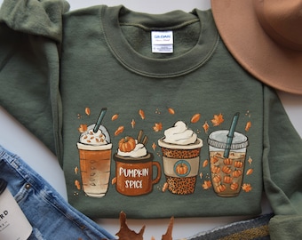 Fall Coffee Sweatshirt, Fall Sweater, Pumpkin Spice Sweatshirt, Cute Fall Sweater, Womens Fall Sweater, Coffee Sweatshirt, Unisex Plus size