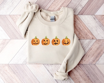 Pumpkin Sweatshirt, Pumpkin Sweater, Jack-o-Lantern Sweatshirt, Halloween Crewneck Sweatshirt, Halloween Sweater, Spooky Season, Fall Shirts