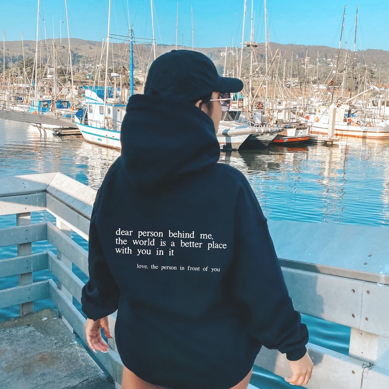 Dear Person Behind Me Hoodie, Dear Person Behind Me Sweatshirt, Aesthetic Be Kind Sweatshirt, Positivity Sweater, Mental Health Matters zdjęcie 1