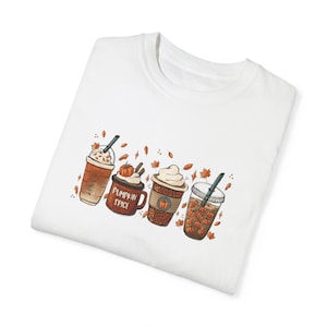 Fall Coffee Shirt, Fall Comfort Colors Shirt, Pumpkin Spice shirt, Cute Fall Shirt, Womens Fall Fashion Sweater, Coffee Fall tshirt Gift image 7