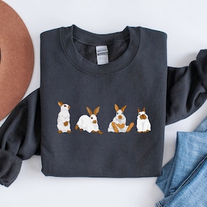 Felpa Coniglio Coniglietto Fantasma Di Halloween, Regalo Di Halloween, Camicia Autunnale Girocollo Fantasma Camicia Fantasma Stagione Spettrale, Regalo Amante Del Coniglio, Camicia Coniglio