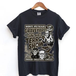 Friedhof Ghouls Horror Show Shirt, Halloween Bekleidung, Unisex Grafik Spooky Shirt, Horror Fan Merchandise, Festival Outfit, Retro Hallowee