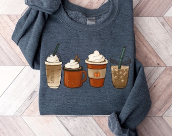 Fall Coffee Sweatshirt, Fall Sweater, Pumpkin Spice Sweatshirt, Cute Fall Sweater, Womens Fall Sweater, Coffee Sweatshirt, Unisex Plus size