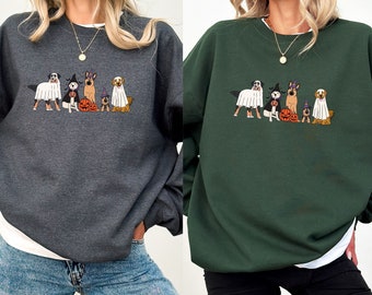 Halloween Dog shirt, Ghost Dogs Sweatshirt, Halloween Dog Halloween Crewneck, Fall Shirts Pumpkin Sweater, Spooky Season, GSD Dog Lover Gift