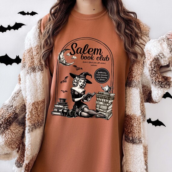 Salem Book club, Halloween Shirt, Reading Shirt, Bookish Gift, Bookstagram, Fall Crewneck, Halloween Tees, Booktok, Bookworm, Book Shirt