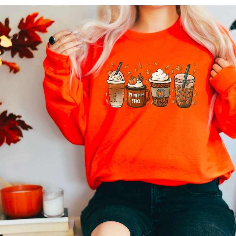 Fall Coffee Sweatshirt Fall Sweater Pumpkin Spice - Etsy
