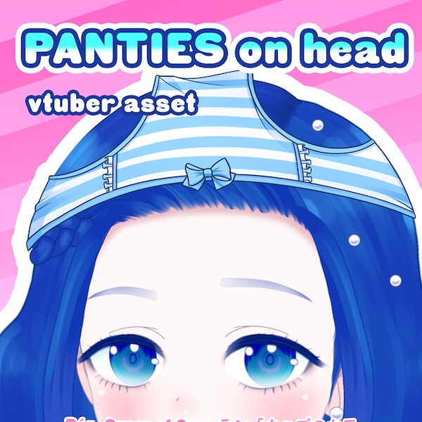 Panties on head  - 6 colors, Transparent PNG digital download HD 300 dpi , streaming asset for Twitch & Youtube Vtubers and Streamers