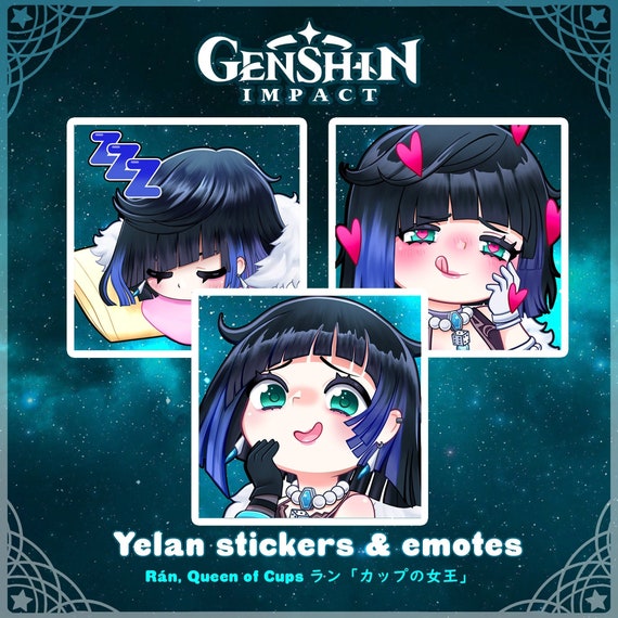 Yelan Genshin Impact Emotes & Stickers for Twitch Youtube Etsy India