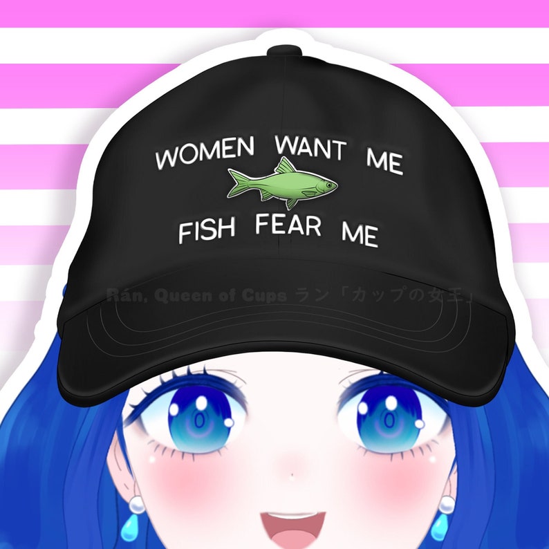 Women Want Me Fish Fear Me Hat - Transparent PNG digital download HD 300 dpi , streaming asset for Twitch & Youtube Vtubers and Streamers 