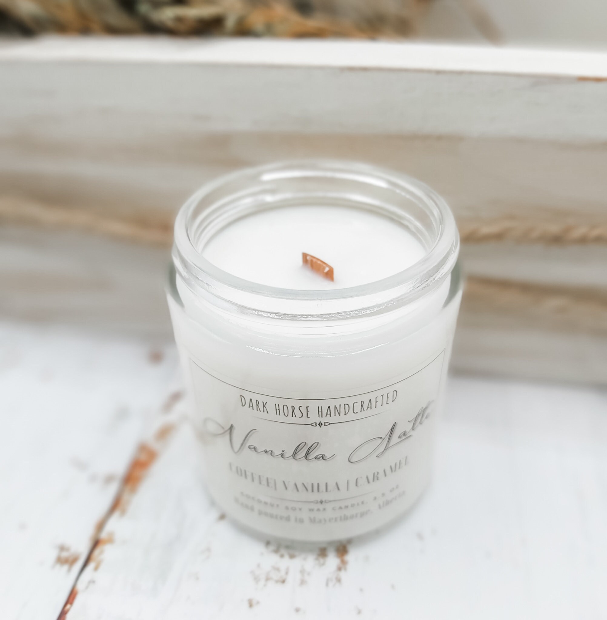 Vanilla Latte Scented Coconut Soy Wax Candle Wooden Wick Etsy