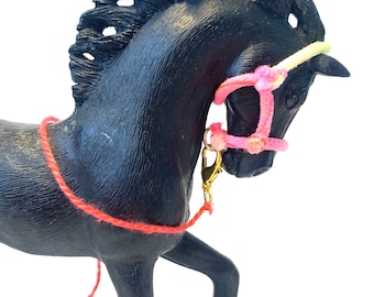 Licol corde extensible avec laisse amovible pour cheval jouet Schleich