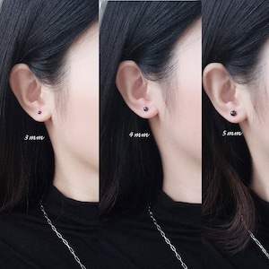 Sterling Silver Tiny Ball Stud Earrings | 3MM/4MM/5MM | Minimalist Earrings | Unisex Studs | Daily Wear Earrings | Gold / Black / Silver