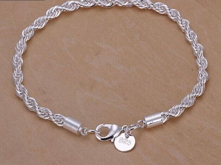 925 sterling silver twisted bracelet Etsy