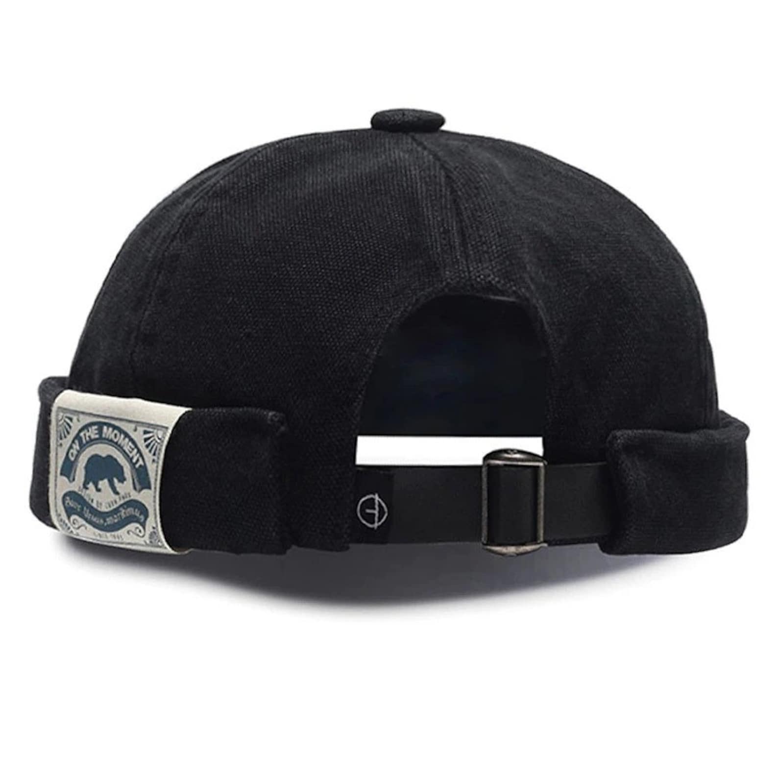 Bonnet Docker UILYNIU Homme - Coton Noir Réglable - Style Rétro Et Décontracté - Taille Unique