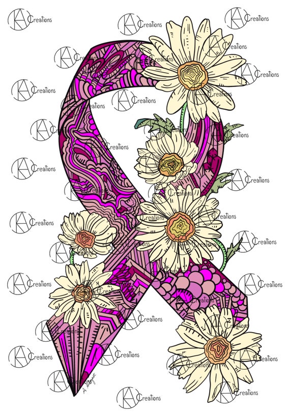Breast Cancer Awareness Ribbon PNG Design - Etsy