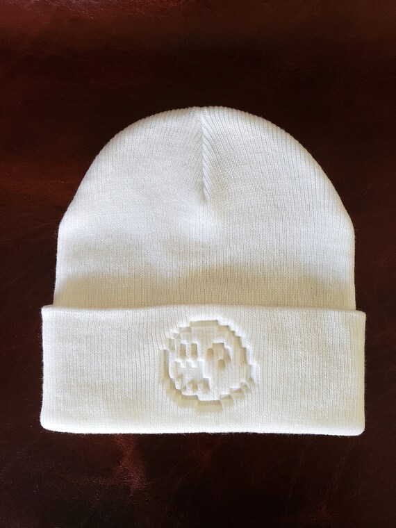 8-bit Ghost (mario Boo) Embossed Beanie - Etsy