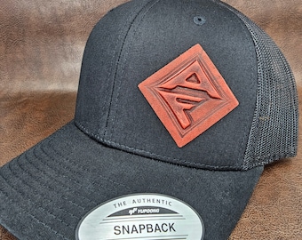 Custom Trucker Hat with 3D Leather Patch - Your Logo Here