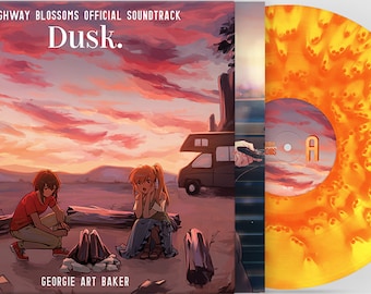 Highway Blossoms: Dusk Original Game Soundtrack - 300 Made hand numbered #12 Sunset Colored Variant LP Record by Georgie Art Baker