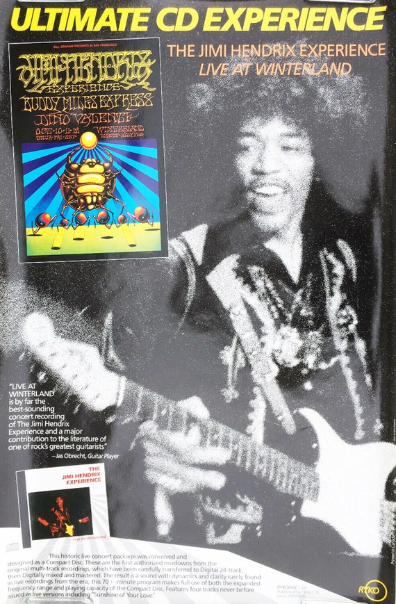 Jimi Hendrix Live at Winterland Original Rykodisc Promo Poster Etsy