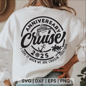 Verjaardag Cruise 2025 SVG, cruiseverjaardag, jubileumshirts, huwelijksverjaardag, familievakantie 2025, svg-bestanden voor de cricut