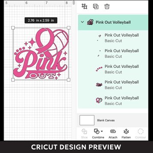 Pink Out Volleyball Breast Cancer Ribbon SVG PNG: Cricut Files (digital ...