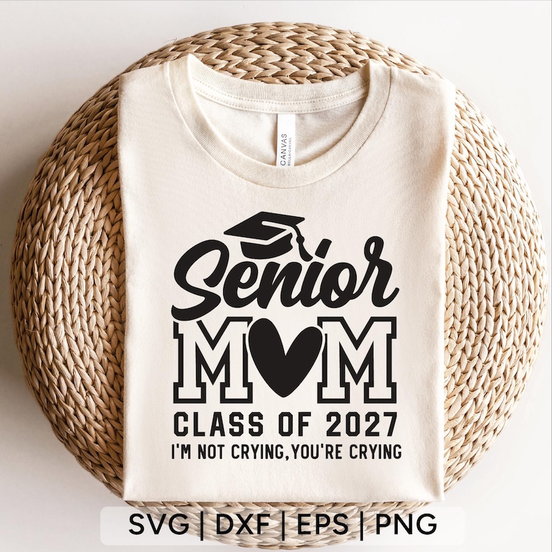 Senior Mom 2027 SVG: Graduation Shirt Design (Digital Download) image 3