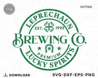 Leprechaun Brewing Co SVG PNG,st patricks day svg,shamrock svg,leprechaun svg,lucky charm svg,st pattys day Shirt svg,svg files for cricut