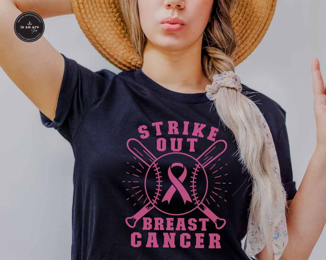 Strike Out Breast Cancer Baseball Pink Ribbon SVG PNG Files – creativeusarts