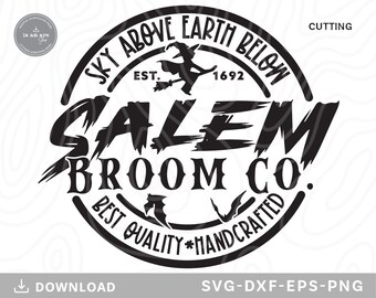 Salem Broom Company SVG: Halloween Witch Broom Design (Digital Download)